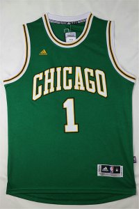 Maillot De Basket Chicago Bulls Derrick Rose 1 Chicago Edition Engrener Vert